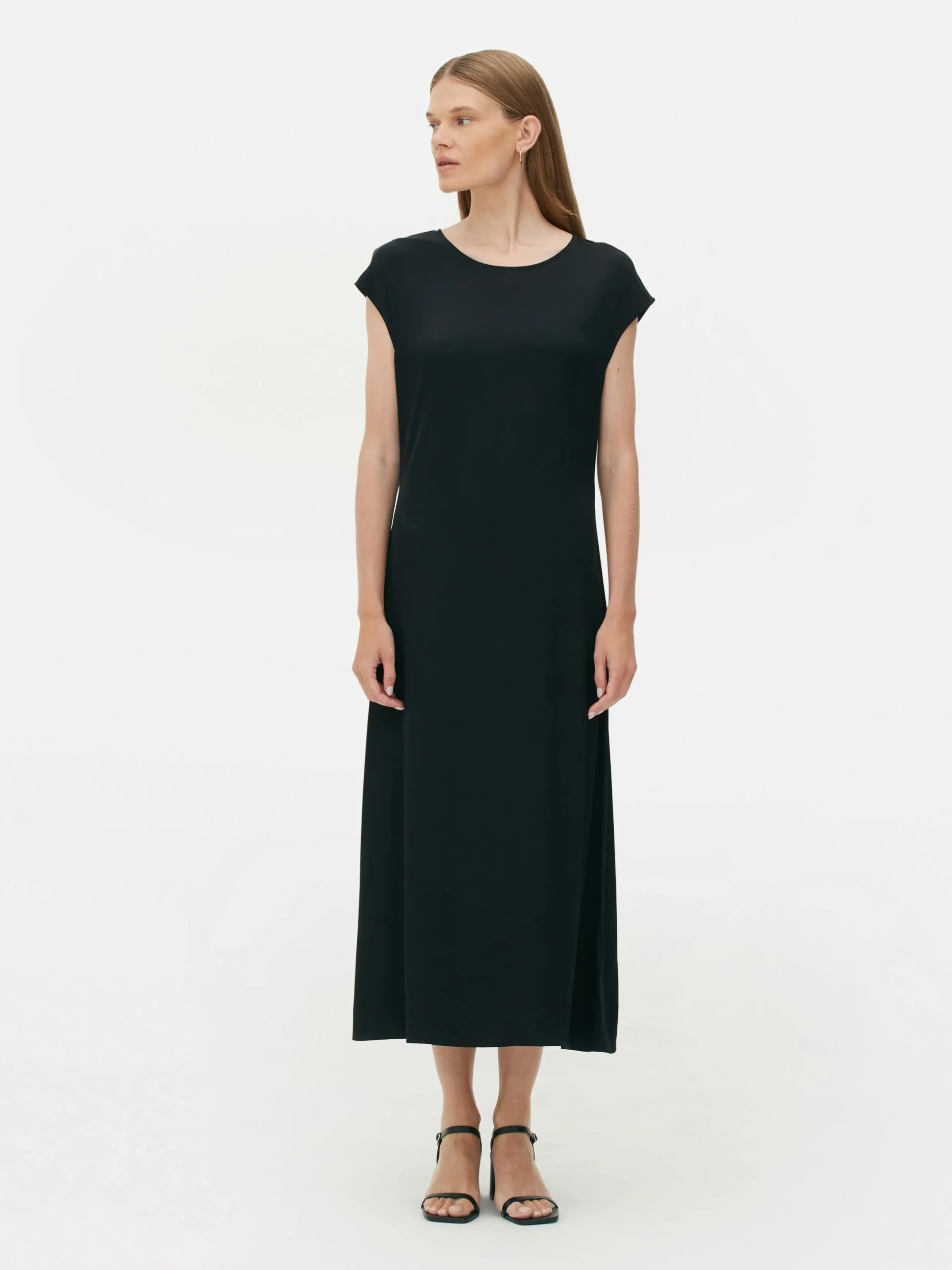 Kleider|Primark „The Edit“ Satin-Midikleid Schwarz