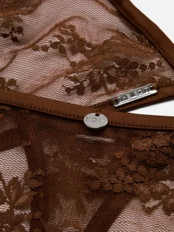 Dessous-Sets|Primark „The Edit“ Spitzenunterwäsche Mit Triangel-Bralette Braun