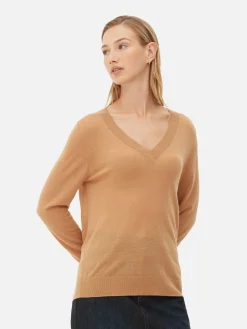 Pullover Und Cardigans|Primark „The Edit“ Strickpullover Mit V-Ausschnitt Braun