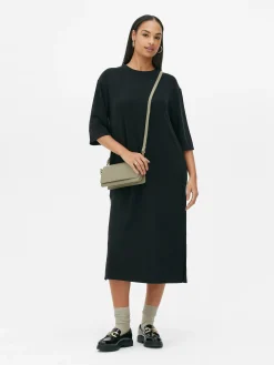 Kleider|Primark „The Edit“ T-Shirt-Midikleid Schwarz