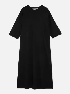 Kleider|Primark „The Edit“ T-Shirt-Midikleid Schwarz