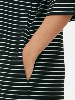 Kleider|Primark „The Edit“ T-Shirt-Midikleid Schwarz/Weiß