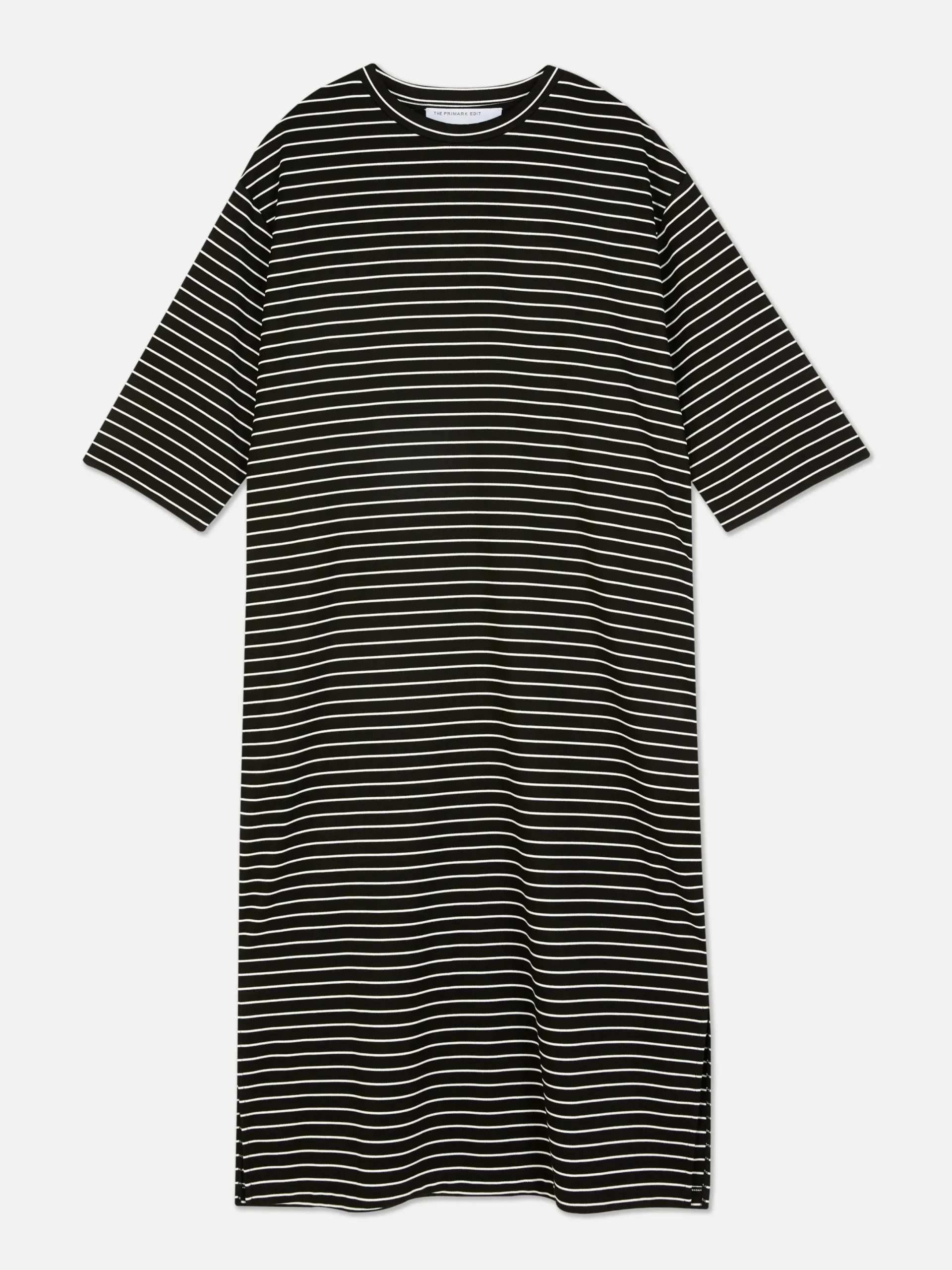 Kleider|Primark „The Edit“ T-Shirt-Midikleid Schwarz/Weiß
