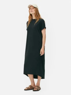 Kleider|Primark „The Edit“ T-Shirt-Midikleid Schwarz