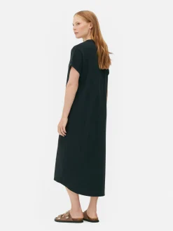 Kleider|Primark „The Edit“ T-Shirt-Midikleid Schwarz