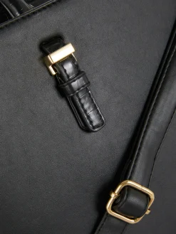 Taschen Und Portemonnaies|Primark Tragetasche Aus Kunstleder Mit Herausnehmbarem Beutel Schwarz