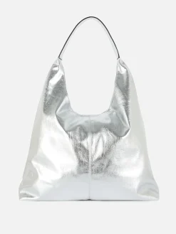 Taschen Und Portemonnaies|Primark Tragetasche Aus Kunstleder In Metallic-Optik Silber