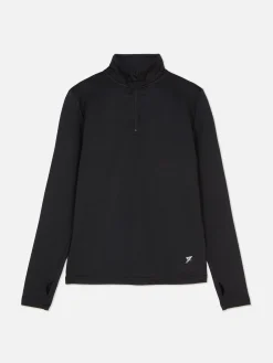 Hoodies Und Sweatshirts|Activewear|Primark Trainingstop Mit Viertelreißverschluss Und Daumenlöchern Schwarz