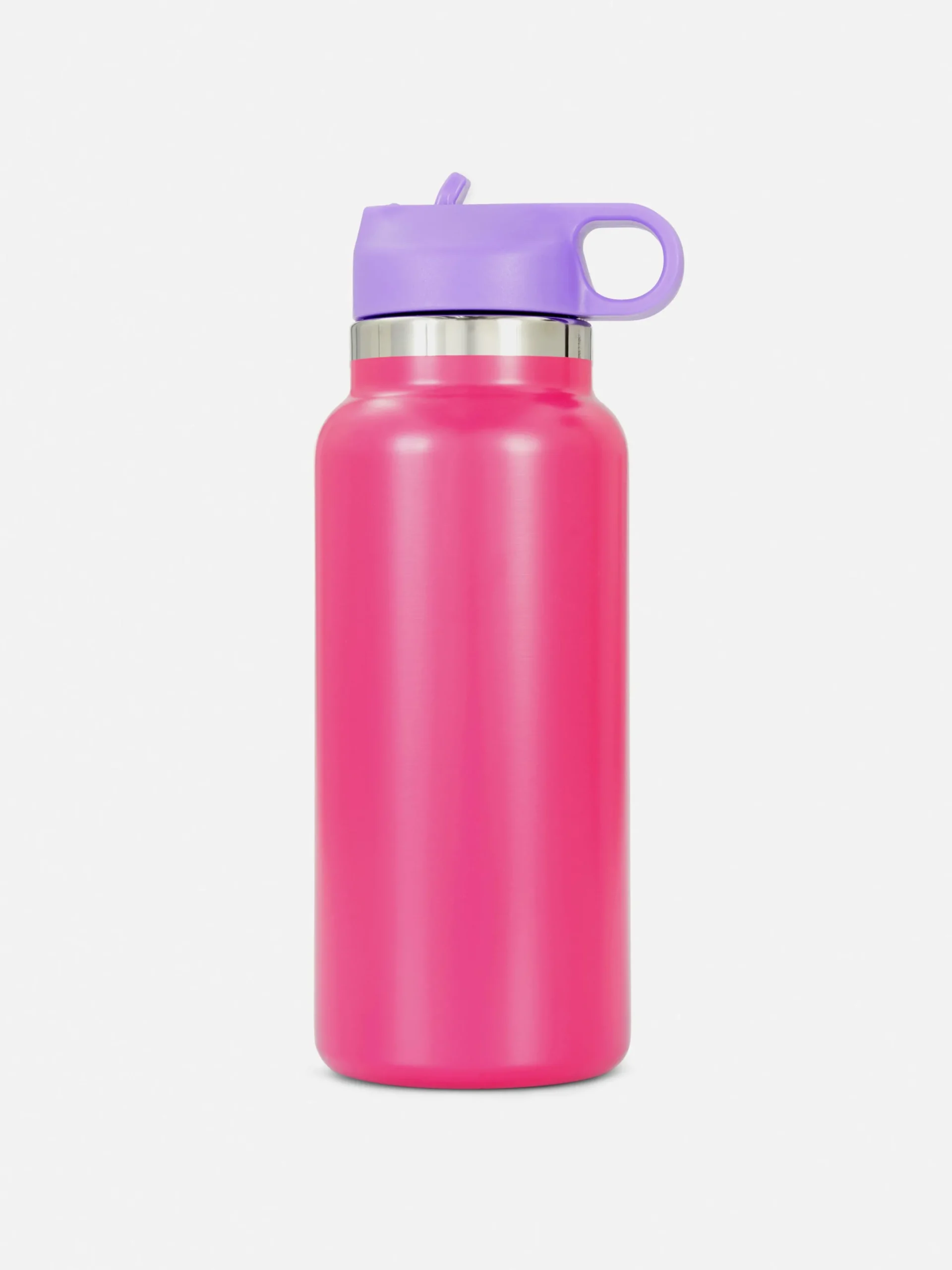 Tassen Und Becher|Primark Trinkflasche In Blockfarben Mit Strohhalm Pink