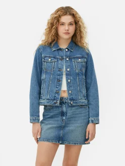 Denim|Jacken Und Mäntel|Primark Trucker-Jeansjacke Im Stil Der 80er Jahre Mittelblau