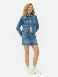 Denim|Jacken Und Mäntel|Primark Trucker-Jeansjacke Im Stil Der 80er Jahre Mittelblau
