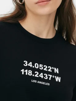 Tops Und T-Shirts|Primark T-Shirt Aus Baumwolle Mit Grafik Schwarz