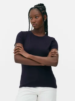 Tops Und T-Shirts|Primark T-Shirt Aus Stretch Mit Rundhalsausschnitt Marineblau