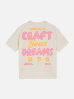 Tops Und T-Shirts|Primark T-Shirt Im Oversized-Look Mit Grafik Ecrufarben