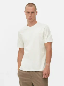 Tops Und T-Shirts|Primark T-Shirt Im Regular-Fit Mit Rundhalsausschnitt Ecrufarben
