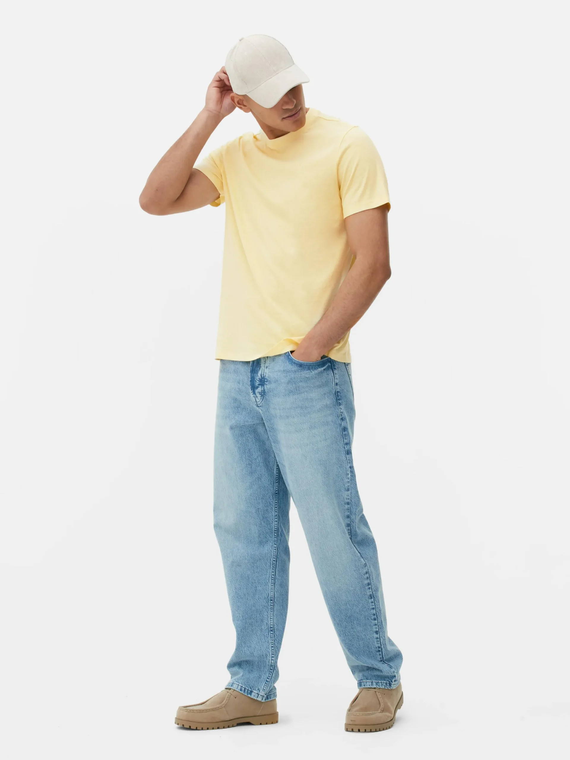 Tops Und T-Shirts|Primark T-Shirt Im Regular-Fit Mit Rundhalsausschnitt Gelb