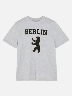 Tops Und T-Shirts|Primark T-Shirt Mit Dem Berliner Bären Grau meliert