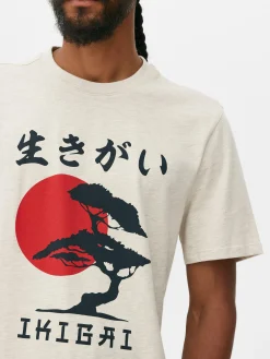 Tops Und T-Shirts|Primark T-Shirt Mit Japanischem Baum Print Ecrufarben