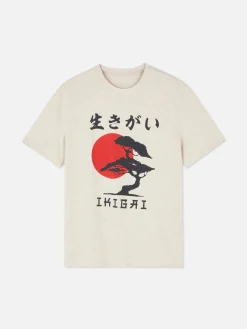 Tops Und T-Shirts|Primark T-Shirt Mit Japanischem Baum Print Ecrufarben
