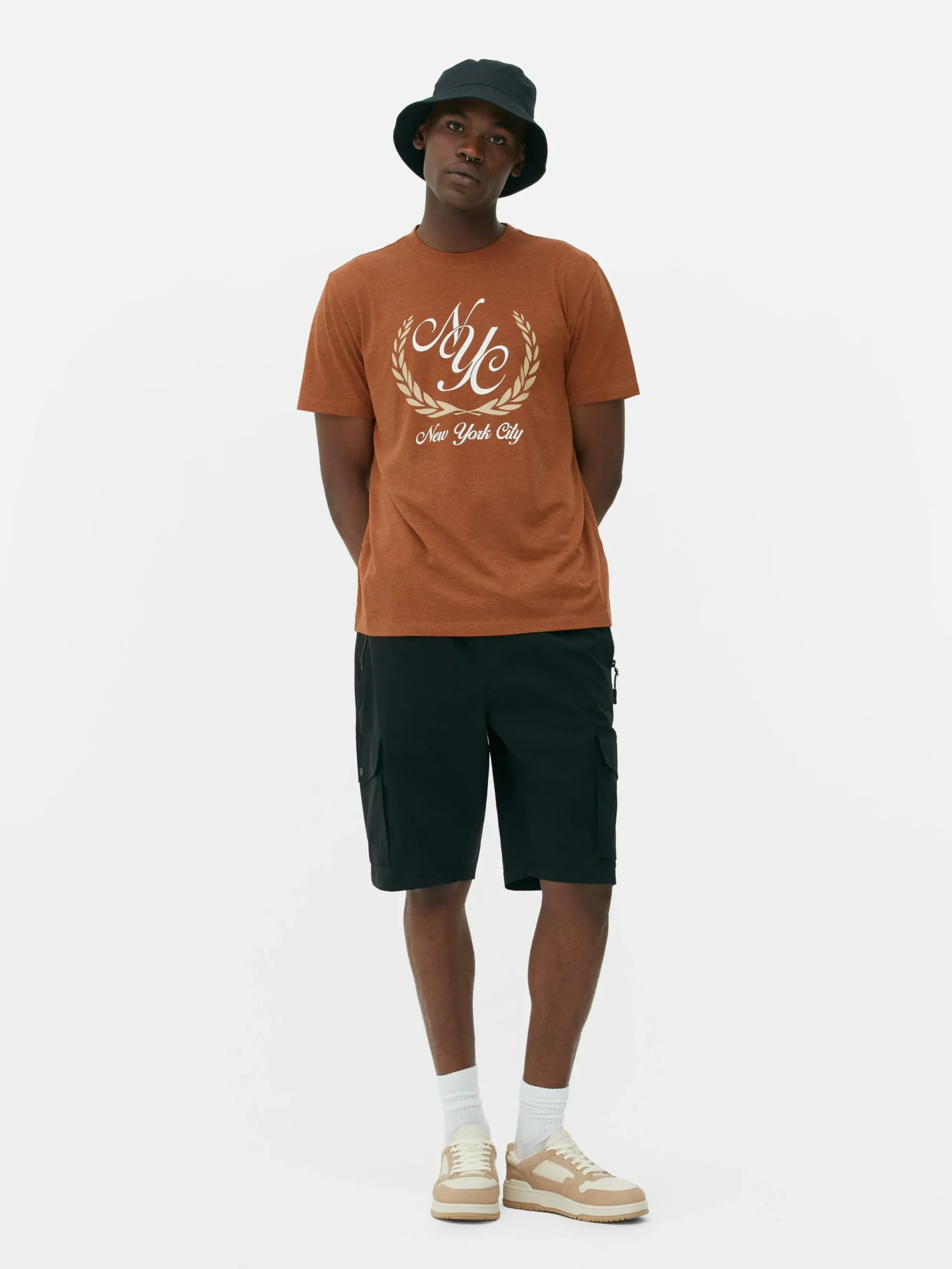 Tops Und T-Shirts|Primark T-Shirt Mit „New York City“-Motiv Dunkelorange