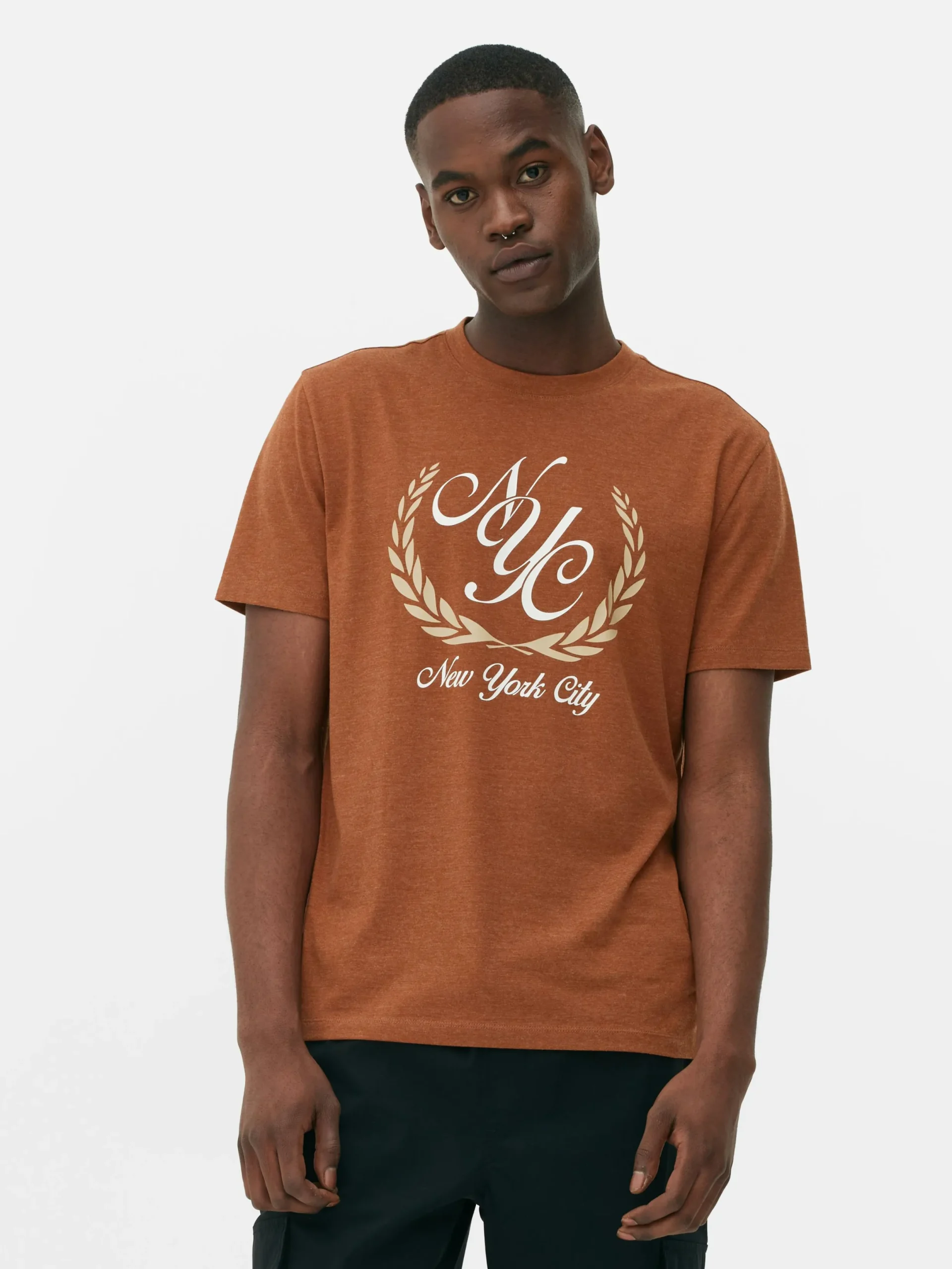 Tops Und T-Shirts|Primark T-Shirt Mit „New York City“-Motiv Dunkelorange