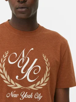 Tops Und T-Shirts|Primark T-Shirt Mit „New York City“-Motiv Dunkelorange
