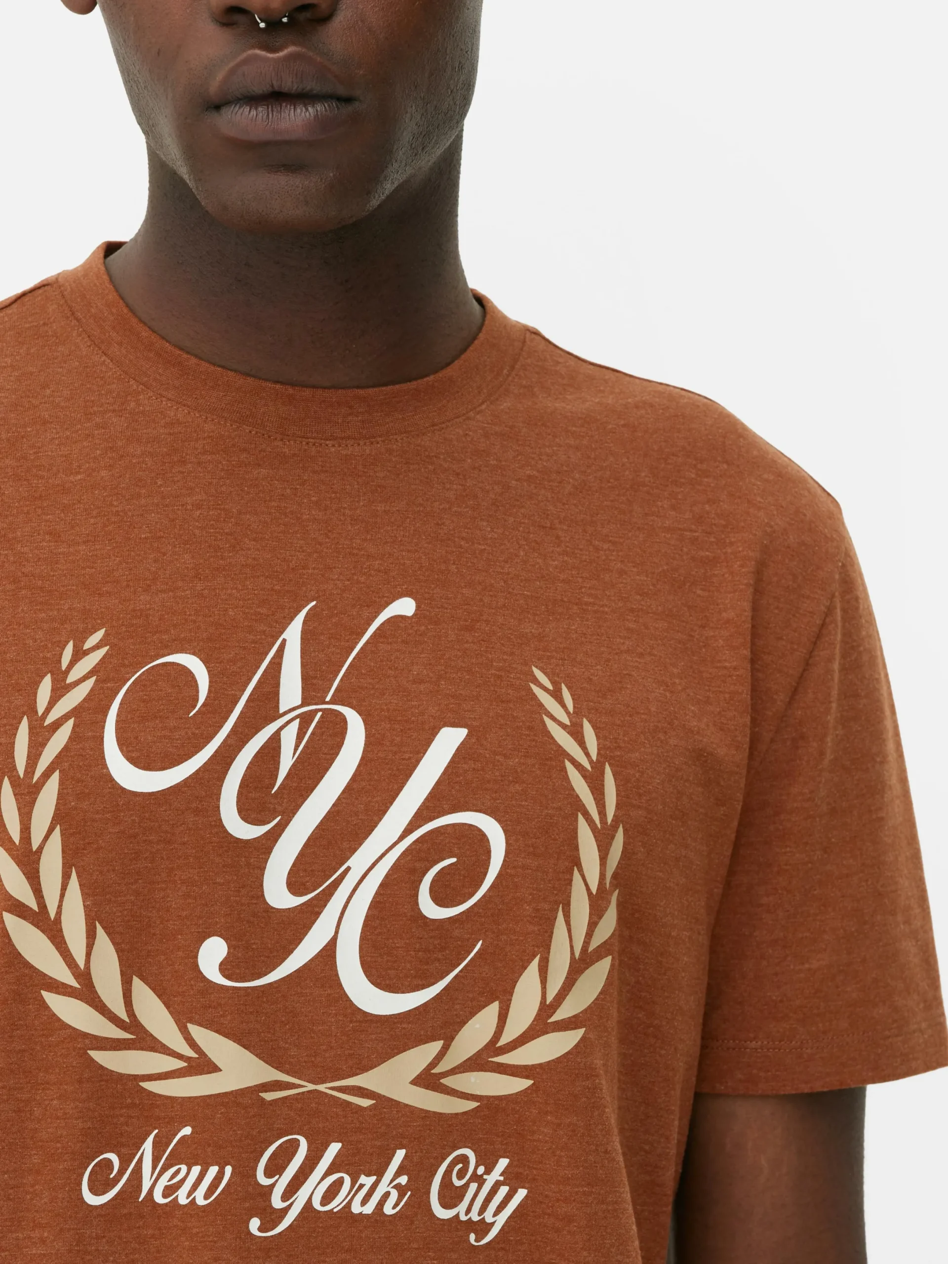 Tops Und T-Shirts|Primark T-Shirt Mit „New York City“-Motiv Dunkelorange