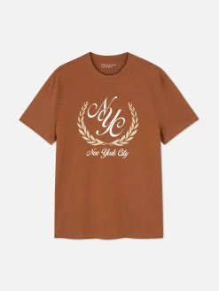 Tops Und T-Shirts|Primark T-Shirt Mit „New York City“-Motiv Dunkelorange