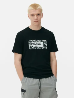 Tops Und T-Shirts|Primark T-Shirt Mit „Original“ Infill-Grafik Schwarz