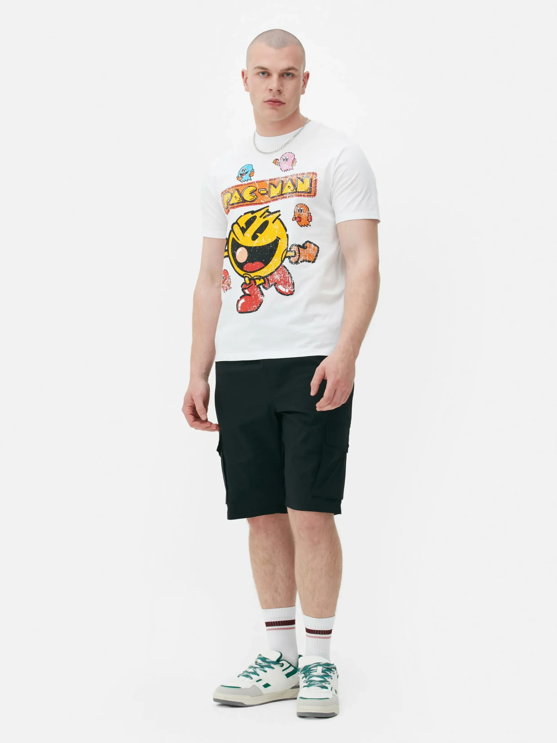 Tops Und T-Shirts|Primark T-Shirt Mit „Pac-Man“ Grafik Weiß