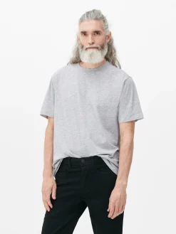 Tops Und T-Shirts|Primark T-Shirt Mit Rundhalsausschnitt Im Regular Fit Grau meliert