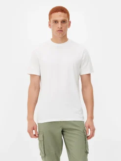 Tops Und T-Shirts|Primark T-Shirt Mit Rundhalsausschnitt In Regulärer Passform Weiß