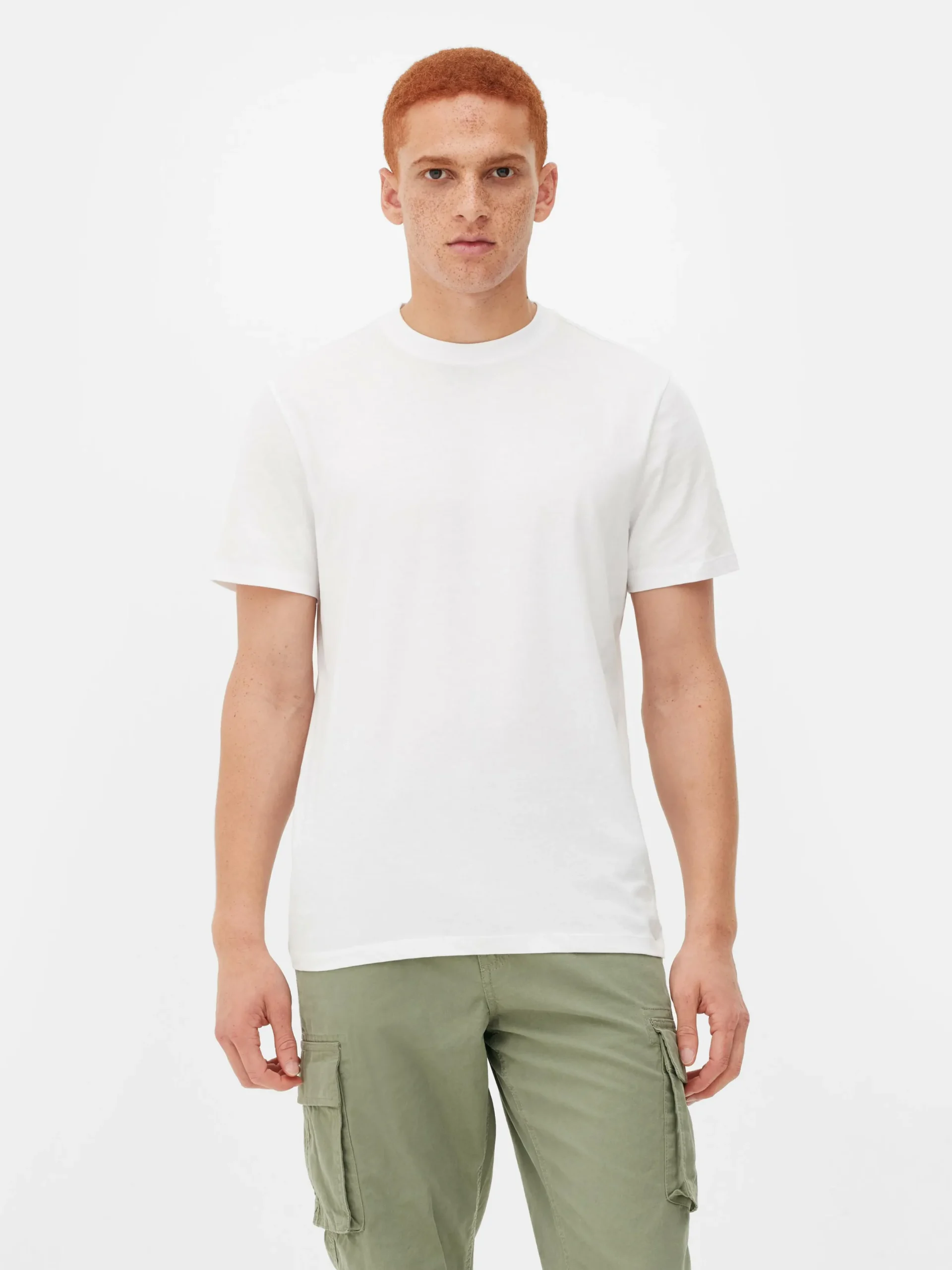 Tops Und T-Shirts|Primark T-Shirt Mit Rundhalsausschnitt In Regulärer Passform Weiß