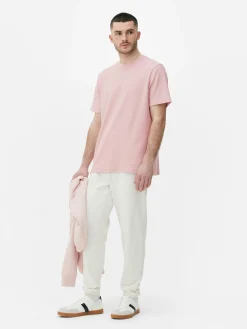 Tops Und T-Shirts|Primark T-Shirt Mit Rundhalsausschnitt Und Waffelmuster Rosa