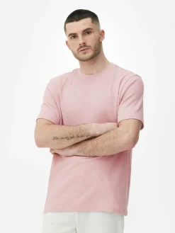Tops Und T-Shirts|Primark T-Shirt Mit Rundhalsausschnitt Und Waffelmuster Rosa