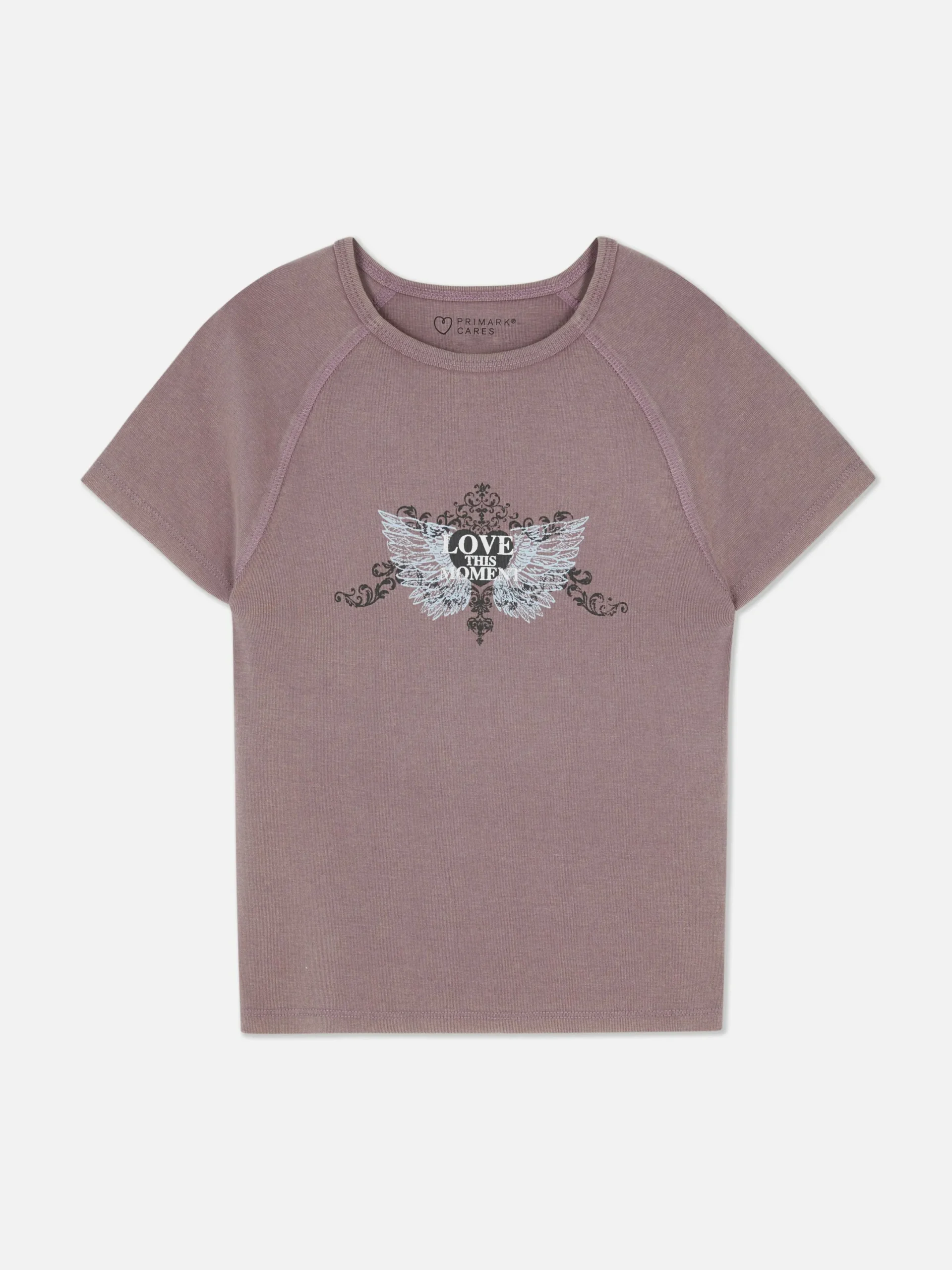 Tops Und T-Shirts|Primark T-Shirt Mit Verwaschenem Schmetterlings-Print Violett