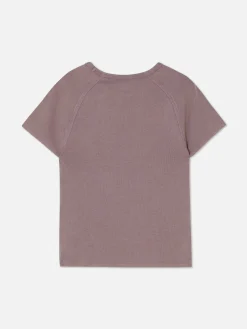 Tops Und T-Shirts|Primark T-Shirt Mit Verwaschenem Schmetterlings-Print Violett