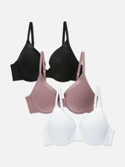 Bhs|Primark T-Shirt-BHs, Körbchengröße A–DD, 3er-Pack Schwarz
