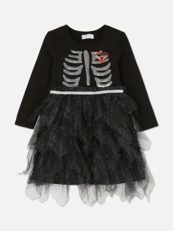 Halloween-Kostüme Für Kinder|Halloween Alle|Primark Tutu-Kleid Mit Halloween-Skelettmotiv Schwarz