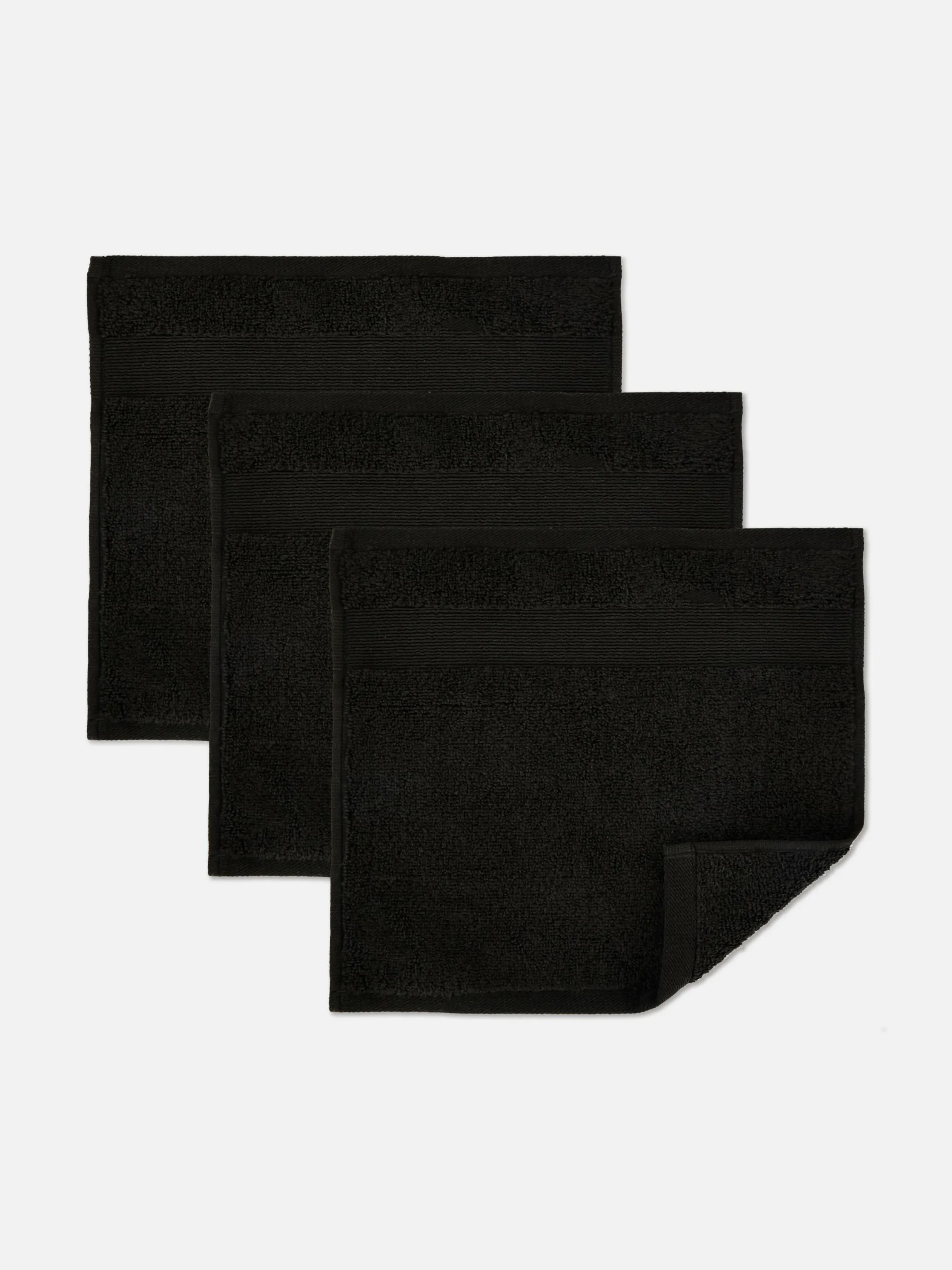 Handtücher|Primark Ultraweiche Gesichtstücher, 3er-Pack Schwarz