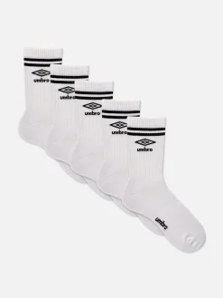 Socken|Primark „Umbro“ Sportsocken, 5er-Pack Weiß