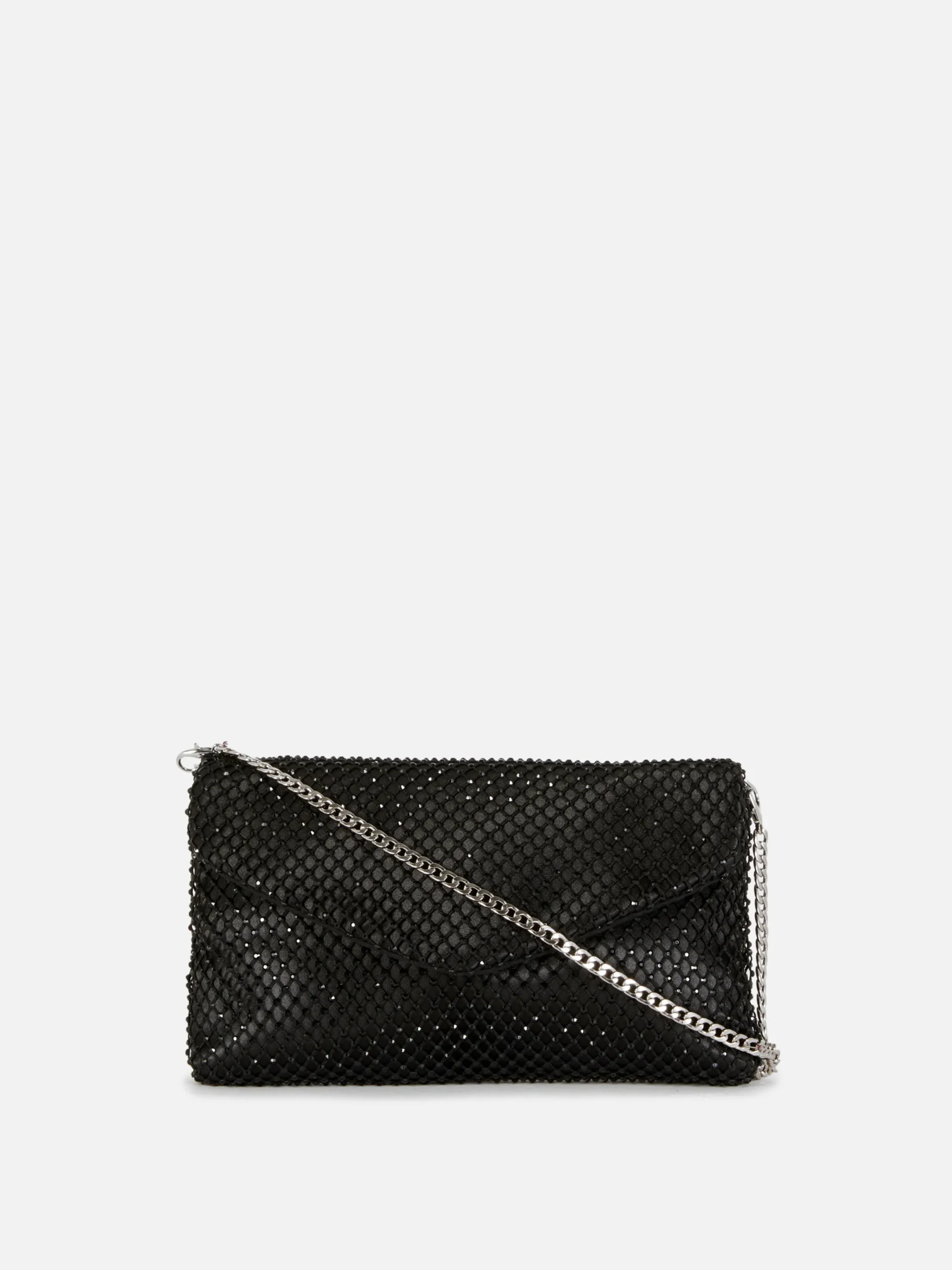 Taschen Und Portemonnaies|Primark Umhängetasche Aus Netzstoff Mit Strasssteinen Schwarz