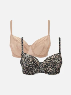 Bhs|Primark Ungepolsterte BHs, D-G, 2er-Pack Braun