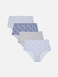 Slips|Primark Unterhosen Mit Verschiedenen Designs, 4er-Pack Blau