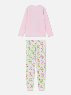 Schlafanzüge Und Nachtwäsche|Primark Velours-Schlafanzug Mit Avocado-Print Rosa