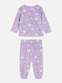 Schlafanzüge Und Nachtwäsche|Primark Velours-Schlafanzug Mit Grafik Violett