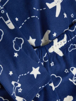 Schlafanzüge Und Nachtwäsche|Primark Velours-Schlafanzug Mit Grafik Blau