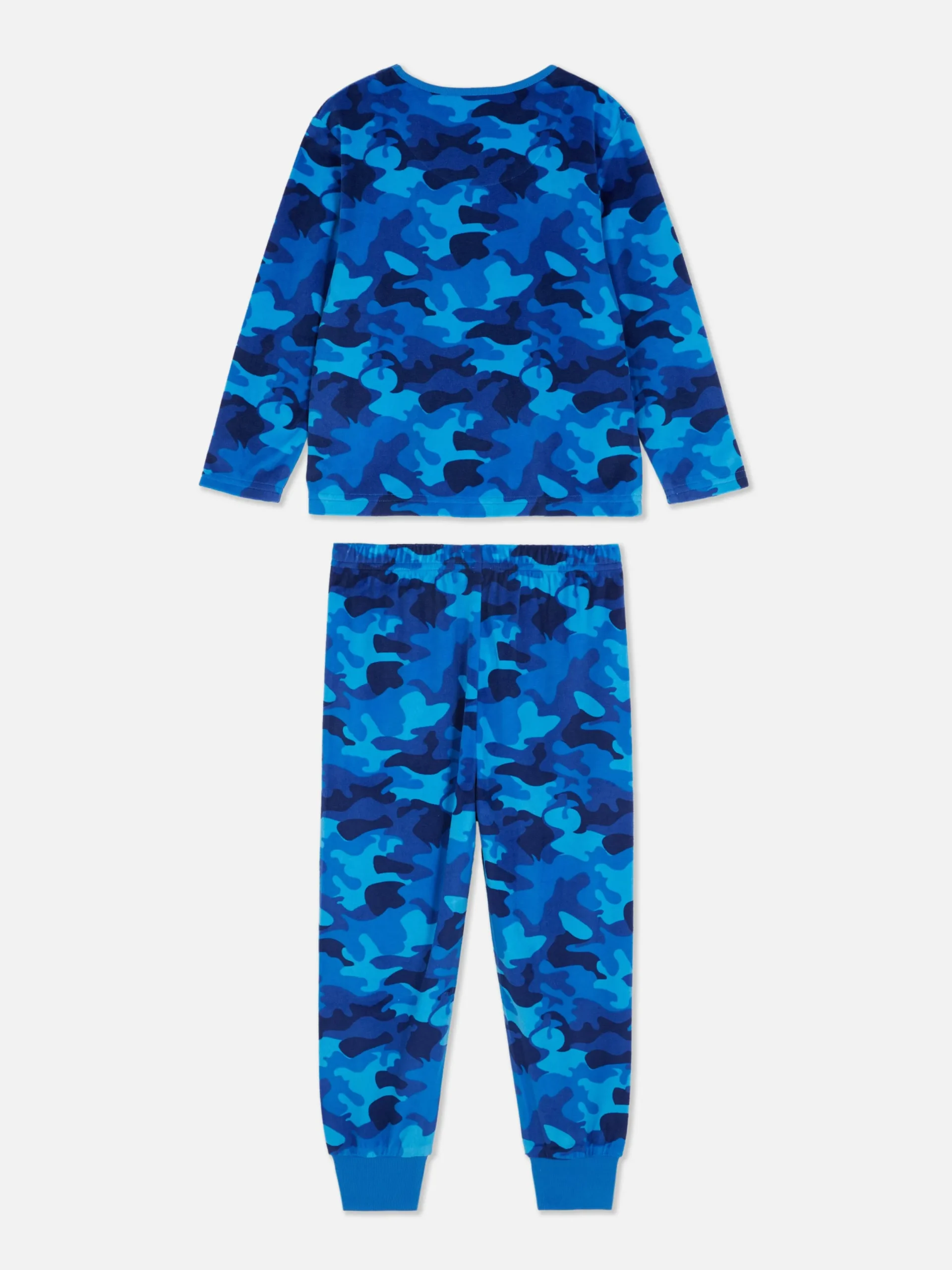 Schlafanzüge Und Nachtwäsche|Primark Velours-Schlafanzug Mit Tarnmuster Blau