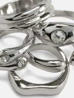 Schmuck|Primark Verschiedene, Breite Ringe, 5er-Pack Weiß