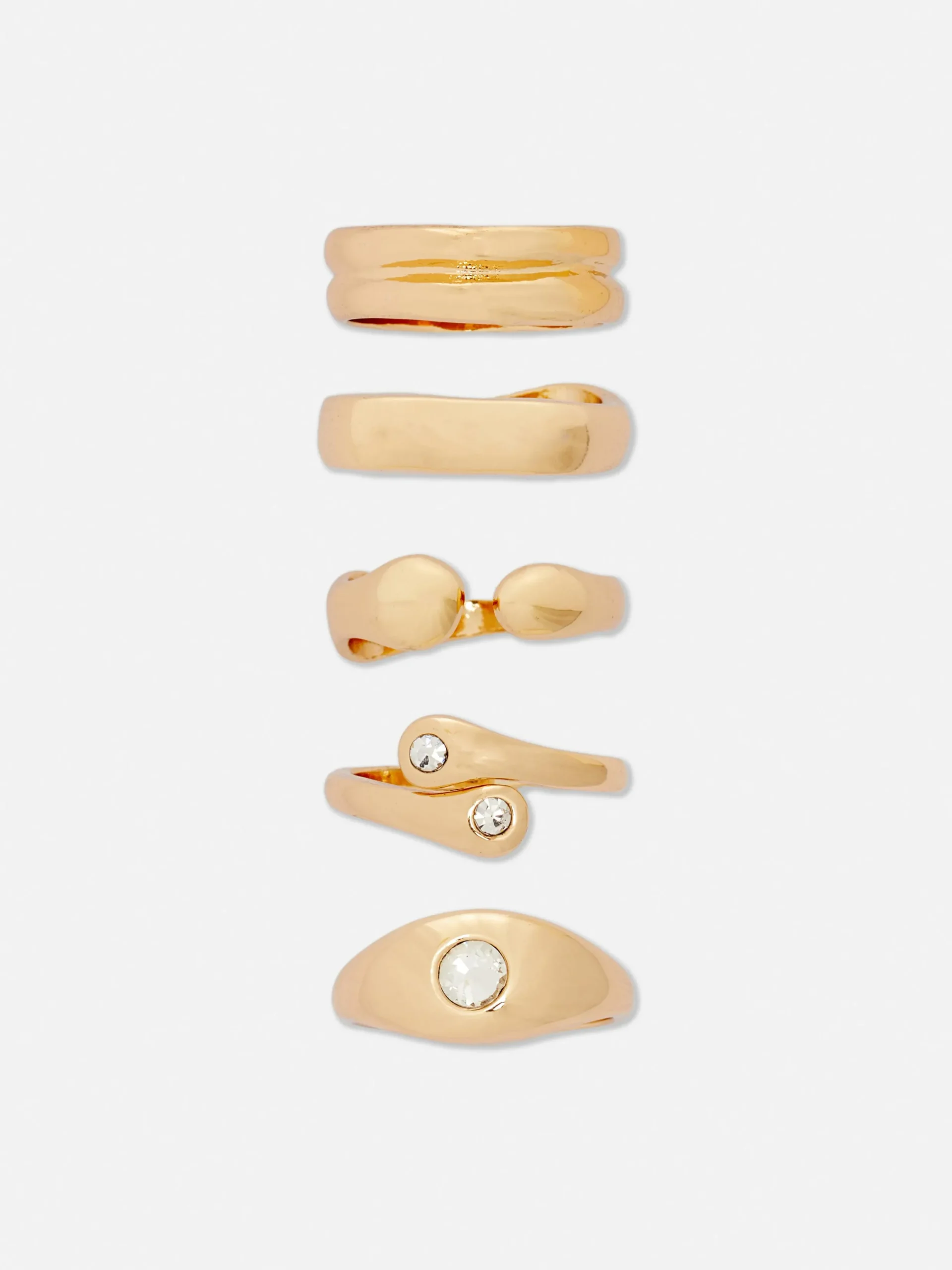 Schmuck|Primark Verschiedene, Breite Ringe, 5er-Pack Gelb